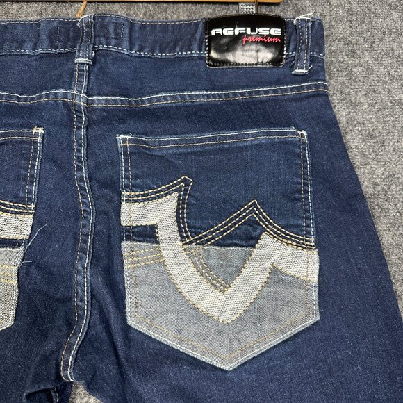 Refuse Jeans Mens 36 Cotton Medium Wash Embroidered Pockets Straight Leg Y2K - Picture 9 of 9